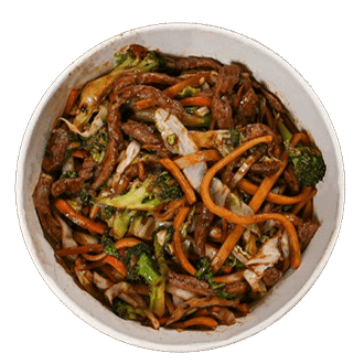Comida de rua asiática em bowls